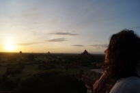Vedrana watching the sunrise over Bagan