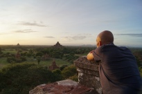 Steven watching the sunrise over Bagan